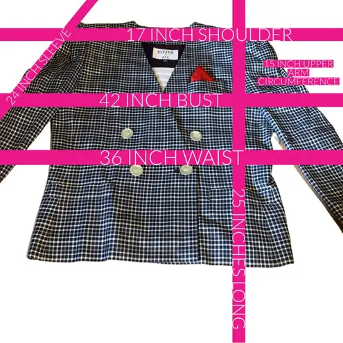 VINTAGE 1990'S KASPER ASL BLUE & WHITE BLAZER W/DETACHABLE DICKIE (12)