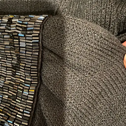 St. John Vintage Black Beaded Santana Knit Jacket Cardigan sz Small