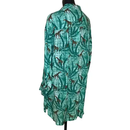 Jane and Delancey NEW Green Leaf and Giraffe Print Tunic Top