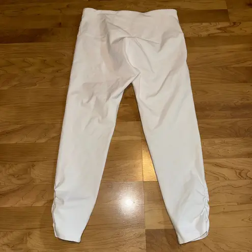 Soft Surroundings White Crop Leggings High Waist Ruched Ankle Size S