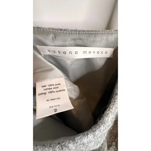 Susana Monaco 2000s Lambswool Gray Sheath Dress Fall Hoilday Sz 2