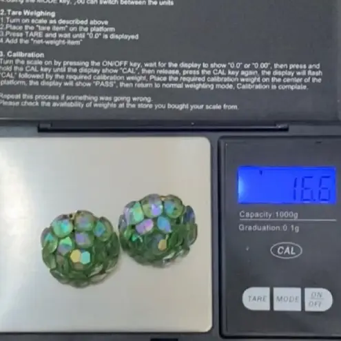 Vintage VOGUE Aurora Borealis Green Dome Cluster Beads Clip On Earrings