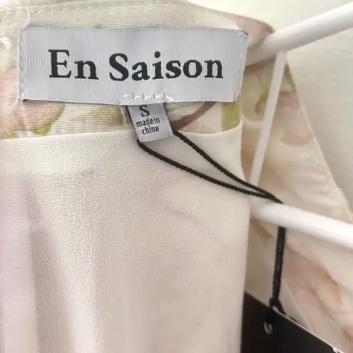 En Saison Callie Mini Dress Floral Puff Sleeve Babydoll Cottagecore Feminine White