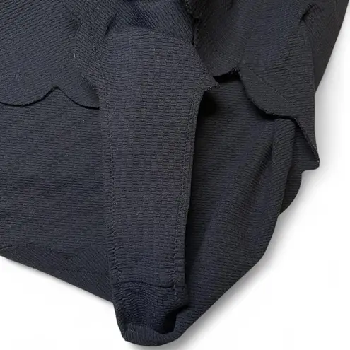 NWOT! MARYSIA Mott Maillot Black Swimsuit Bodysuit Scalloped Edge Backless Size Large