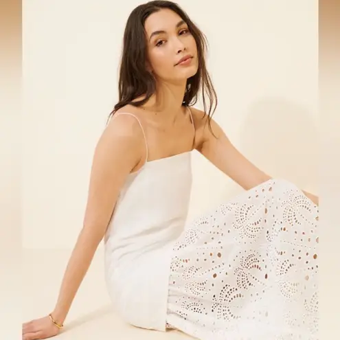 Mon Renn Agua Anglaise Dress in white NWT Size XS