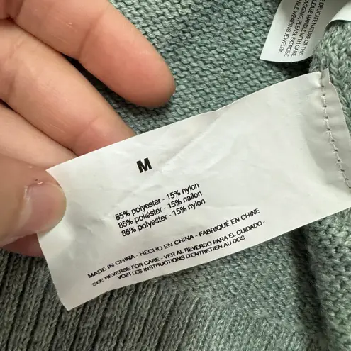 Ella Moss Sweater Womens Medium Green Ribbed Knit Crew Neck Pullover