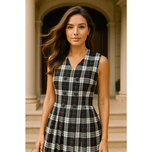 Susan Bristol Vintage Plaid Maxi Dress Old Money Quiet Luxury Dark Academia 10