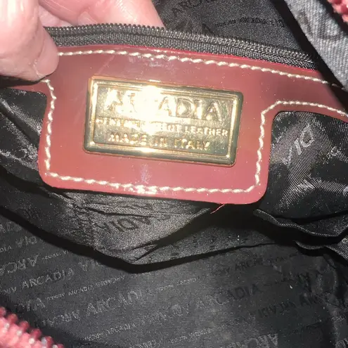 Arcadia Burgundy and Tan Satchel Set Brown