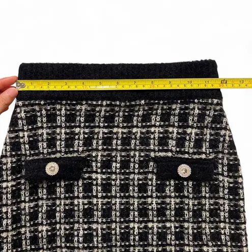 Beulah Black White Tweed Knit Skirt – High Waist, Pencil Fit, Elegant Classic Look NWOT