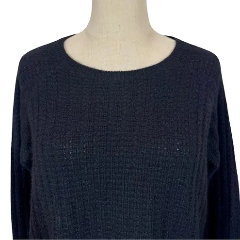 Skull Cashmere Cropped 100% Cashmere Textured Ribbed Sweater Intarsia Skull
