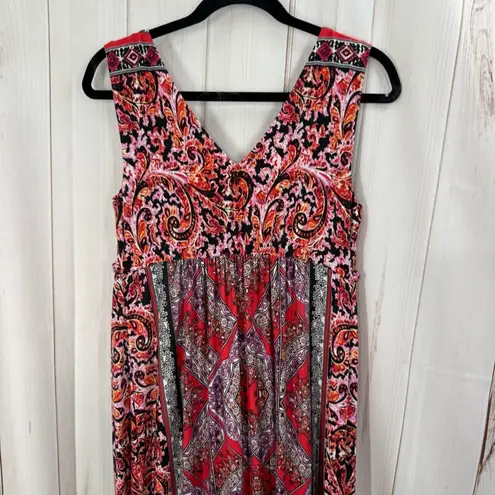 Soma Women’s Medium Red Patterned Maxi Dress Stretchy