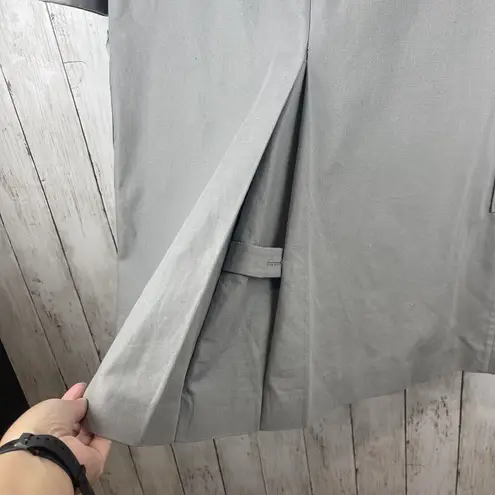 Valette Womens Jacket Coat Medium Gray Linen Blend Long Line 3/4 Sleeve Pockets