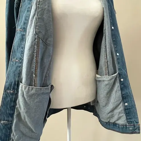 Black Label Oversized Denim Jean Jacket - AMEN - Medium Wash - Size Small