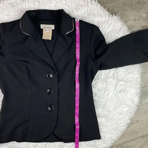 Vintage HIPNOTIX Black Blazer Pint Trim Bow Size 3/4