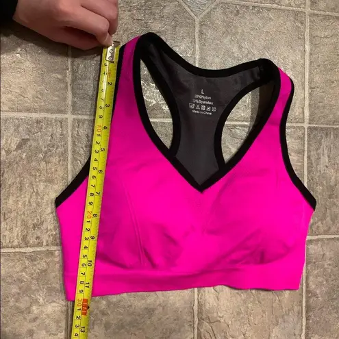 NWOT Pink Padded Racerback Sports Bra Size L