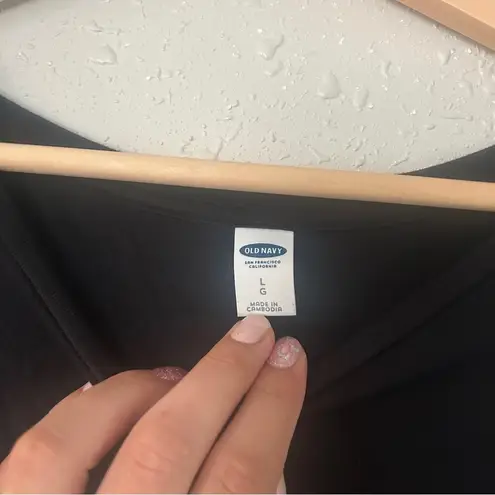 Old Navy 🦋  Black Tie-Sleeve Short Sleeve Top Casual Neutral Comfy Stretch Large