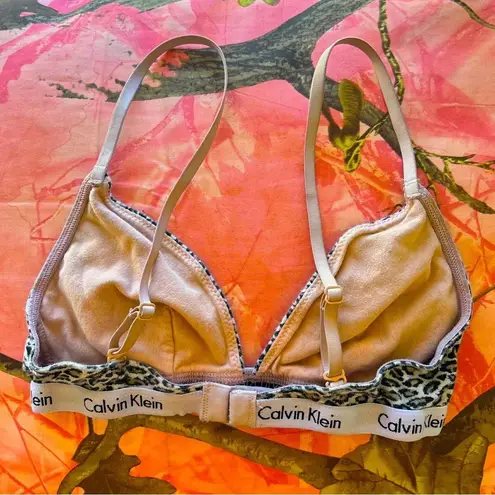 Calvin Klein  grey cheetah animal print triangle bralette - Image 7