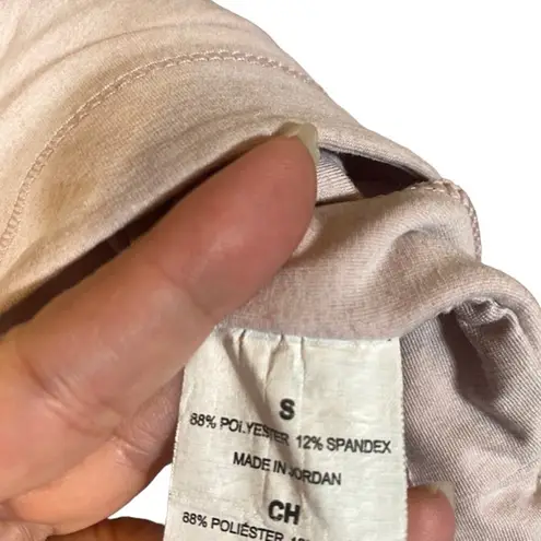 Apana Blush Pink Cowl Neck Athletic Long Sleeve Hooded Sweatshirt Women Sz S