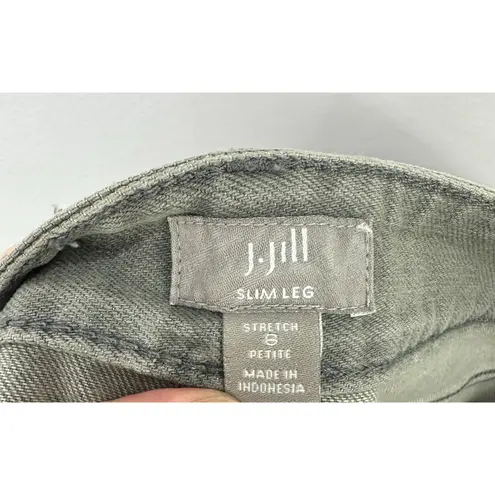 J Jill Jeans 8 Petite Gray Slim Leg Stretch Neutral Capsule Cotton Office Chic Size 8P