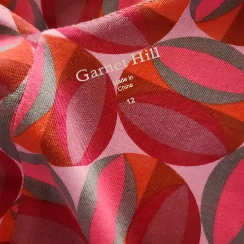 Garnet Hill Pink Modern Geo Surplice Maxi Dress Size 12