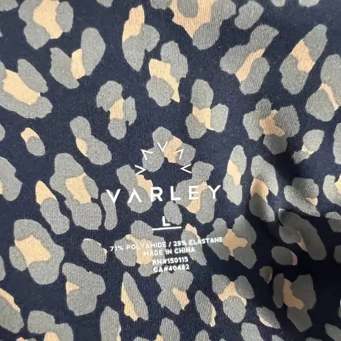Varley Navy Blue Abstract Leopard Spotted Print Leggings Size Large