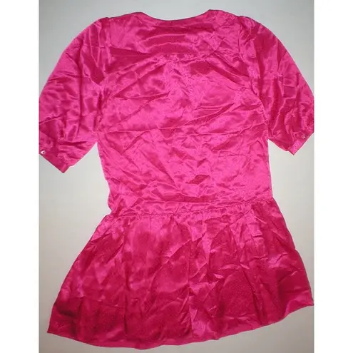 Juicy Couture New  Dress $498 Sleeves Womens 4 NWT Bright Pink Polka Dots Silk