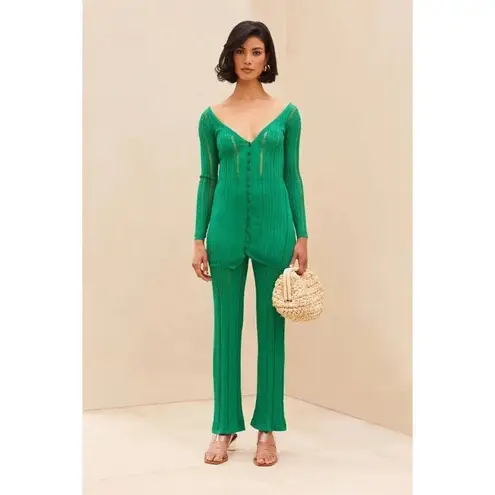 Cult Gaia Savannah Knit Pants in Vine Medium New Womens Knit Trousers