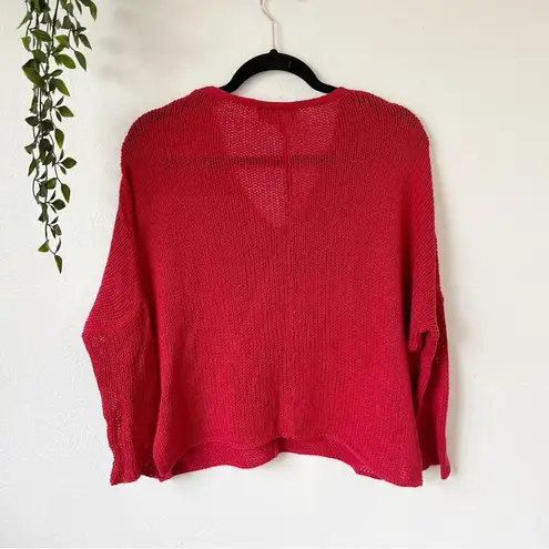 Wooden Ships  Red Love Oversized Crop Knit Sweater  Sz XS/S