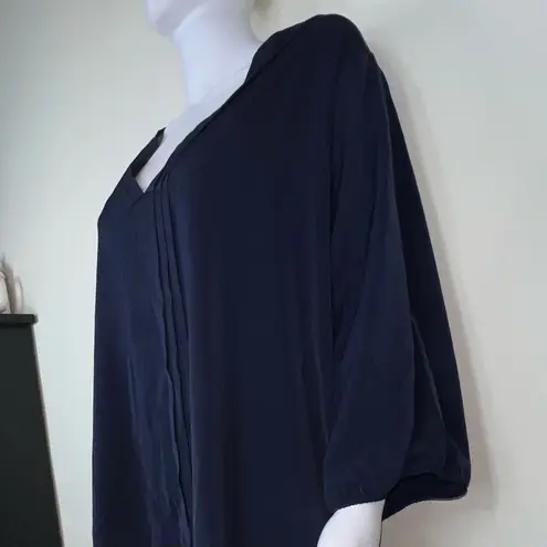 Bloomchic  Navy chiffon Tunic With Front Pleating