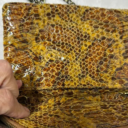 HOBO International Snakeskin Crossbody/ wristlet Bag Brown