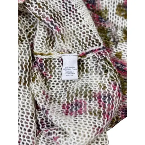 Lauren Conrad Disney Womens Sweater Medium Ivy Floral Knit White Pink Green
