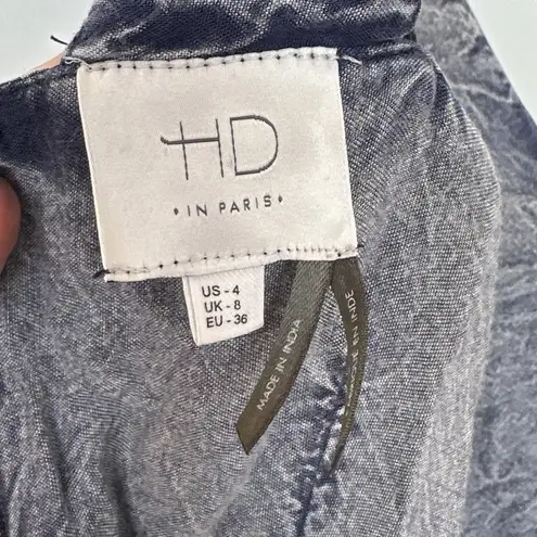 HD in Paris Anthropologie Flowy Harbor Texture Jumpsuit Romper Dressy, Size 4