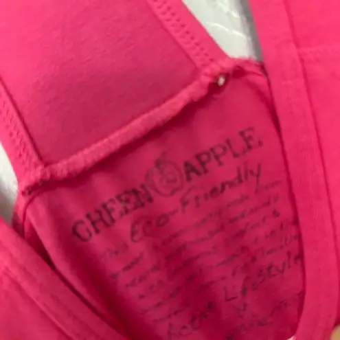 Green Apple Fitted Pink Sleeveless Tank Top, Eco friendly. Size M