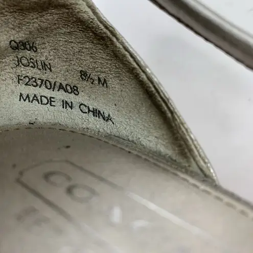 Coach  Sz 8.5 Wedge Silver Joslin Strappy Cork Heel Leather Sandals Shoes Women’s - Image 12