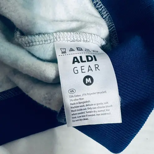 Aldi Gear Unisex Striped Rainbow Logo Two Piece CrewnSweatshirt Jogger Pants Set Blue Size M