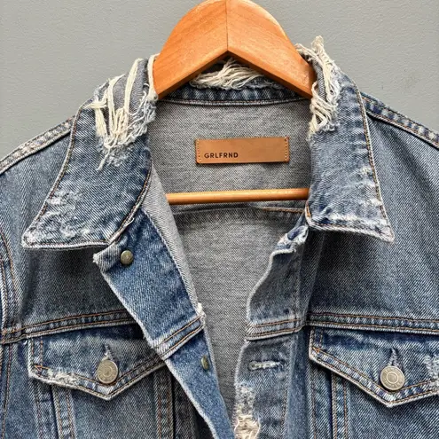 GRLFRND Cara Cropped Denim Jacket in Mary Jane L