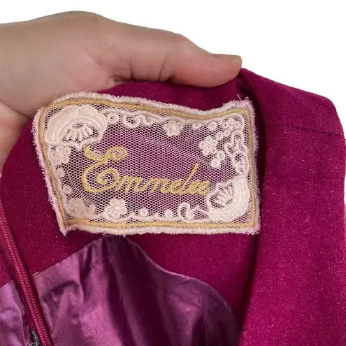 Emmelee fit and flare dress, size Small, back zipper, pockets, wool blend