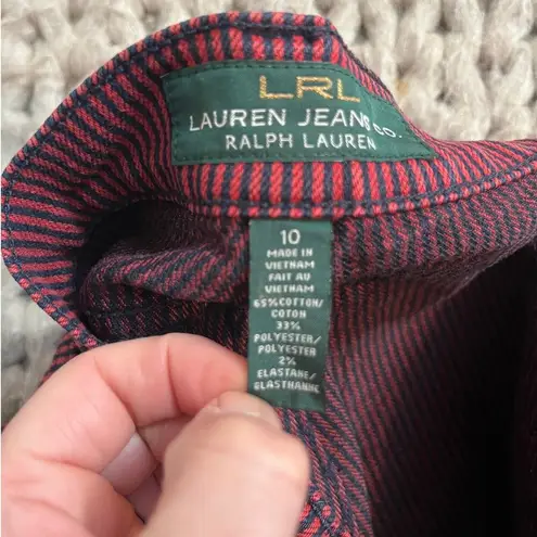 Lauren Ralph Lauren red and black striped jeans size 10