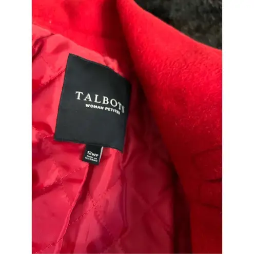 Talbots  Wool Alpaca Blend Coat red car length New 12 12wp