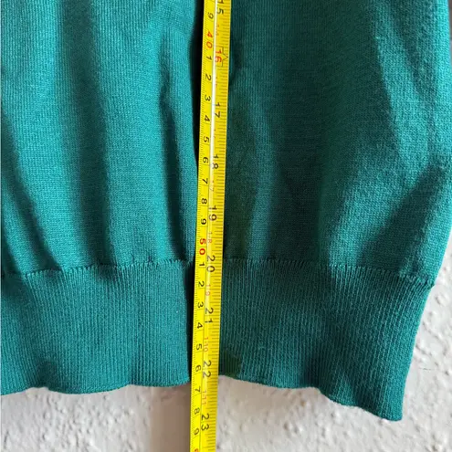 Madison Grey Emerald Green Sweater 3/4 Sleeve Button Detail Size PM