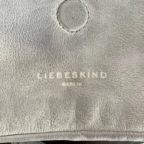 Liebeskind Berlin Nyala Goat Leather Colored Snake Crossbody Purse Bag Grey