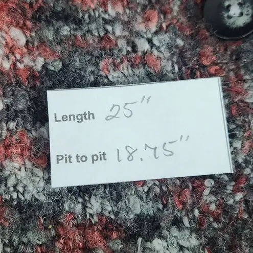 Woolrich Button-Front Cardigan Sweater Rust and Gray Wool Cardigan Size Small