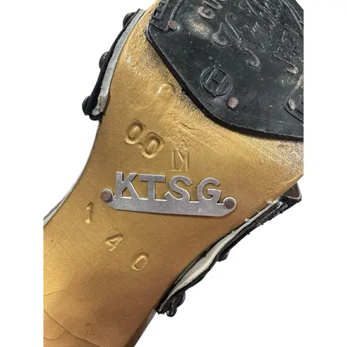 Vintage Guoc Kim Thanh Saigon Hand Painted Wooden Beaded High Heel Sandals Sz 40 Black