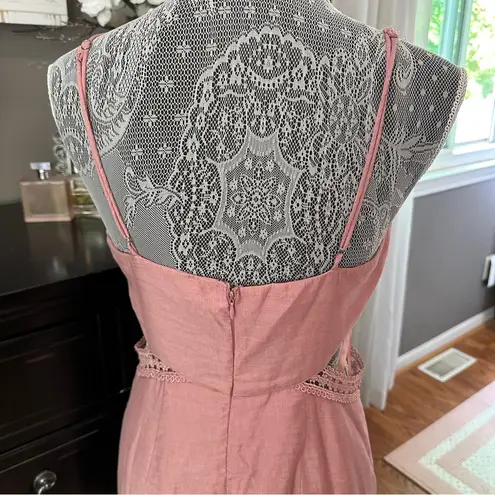 INDIKAH Rose Mauve Cutout Mini Dress – Size M