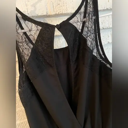 Doe & Rae Black lace romper with pockets whimsygoth, size small, boho dark