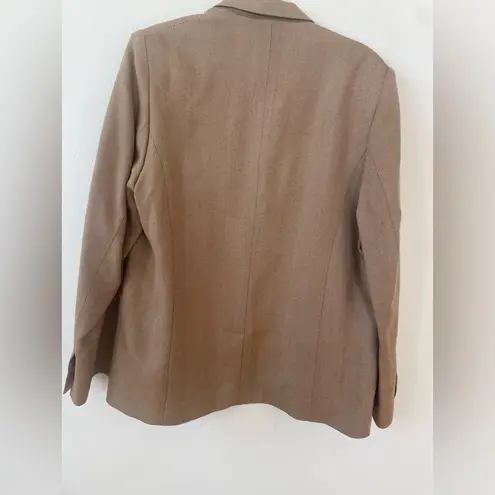 Toteme Brown Herringbone long sleeve wool blend wide lapel Blazer jacket 38 Tan Size undefined