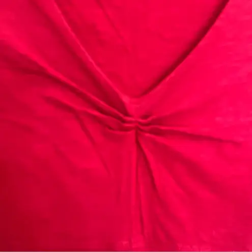 Horny Toad  Rosalinda Dress Size Medium Red Organic Cotton Blend Ruched Midi