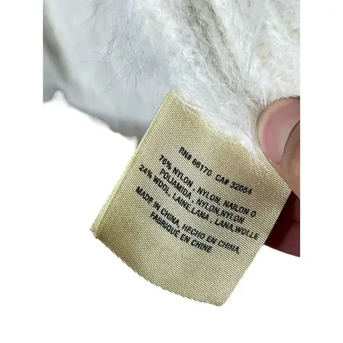 Anthropologie Knitted & Knotted Wool Blend Fuzzy Cardigan Sweater Size M White Size M