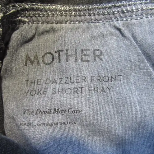 NWT Mother Superior Dazzler Front Yoke Short Fray in Faded Black Denim Shorts 25