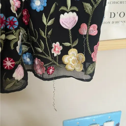 Needle & Thread Black Flower Foliage Romper